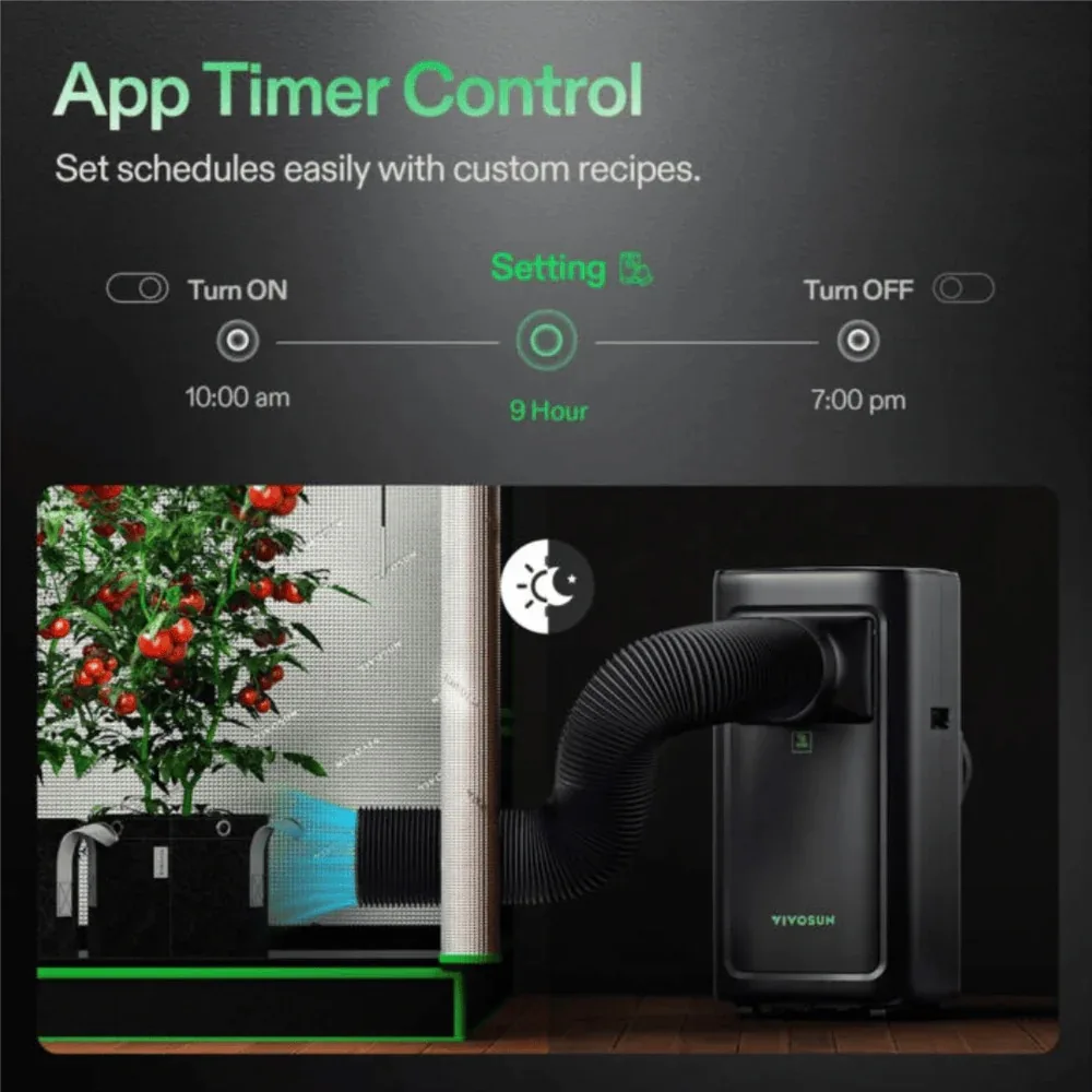 Vivosun AeroLush C08 Intelligent Air Conditioner, 4-in-1 Function, with Temperature & Humidity Sensor Probe - Image 3