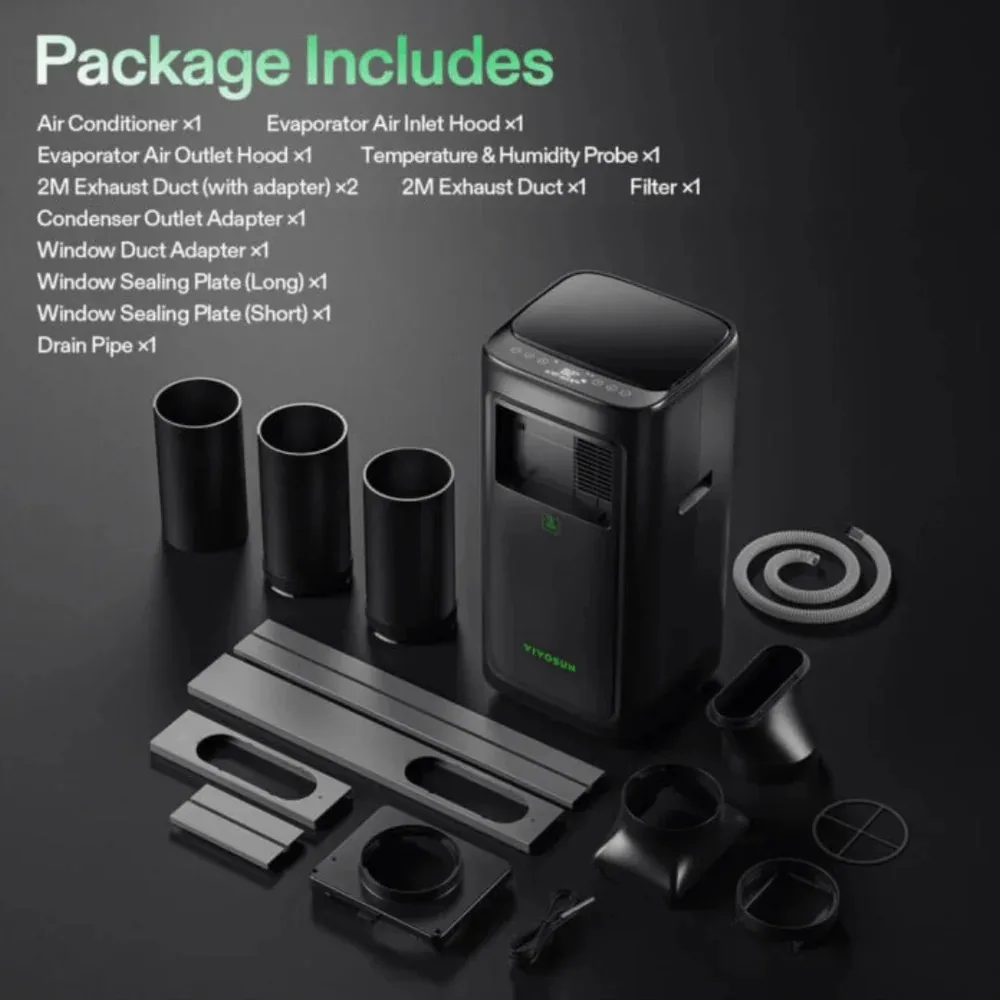 Vivosun AeroLush C08 Intelligent Air Conditioner, 4-in-1 Function, with Temperature & Humidity Sensor Probe - Image 5