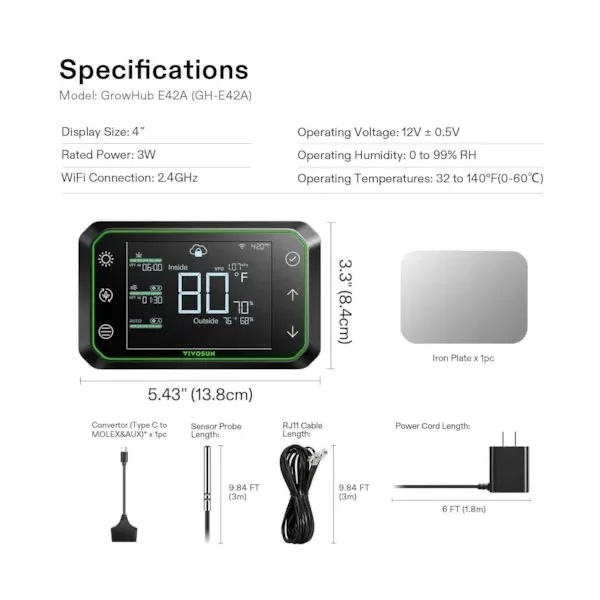 Vivosun 6'' Grow Tent Ventilation Kit – Inline Duct Fan + Carbon Filter & E42A+ - Image 2